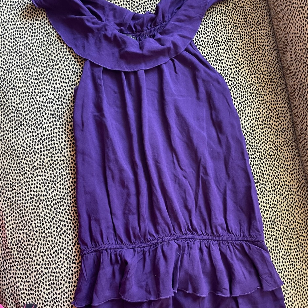 Express | Purple Ruffled Top - Small Sleeves - Picture 4 of 4